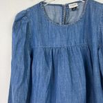 J.Crew  Factory Chambray Puff-Sleeve Top in Cotton-Tencel Blue Size XS EUC A875 Photo 2
