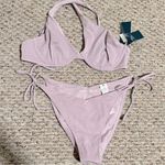 Abercrombie & Fitch NWT  Purple Shimmer Asymmetrical String Bikini- Size Medium Photo 1