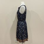 Market & Spruce Navy Floral Dress with Orange Embroidery Size Medium Photo 2