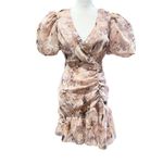 Missguided Mini Dress Size 0 Pink NWT Floral Coquette Flirty Puff Sleeve Frill Photo 3