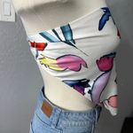 New Rotate Birger Christensen Bandana 4 / S Satin Strapless Handkerchief White Photo 1