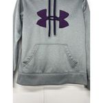 Under Armour Womens XS Gray Purple Logo Hoodie Sweatshirt UA Storm Photo 5