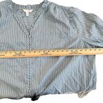 LC Lauren Conrad Women's  Blue Stripes 3/4 Sleeve Plus‎ Size 3X Blouse Button-Up Photo 3