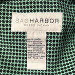 Sag Harbor  Womens Green Black Houndstooth Padded Shoulder Blazar Jacket Size 18W Photo 2