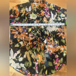 CAbi Floral Sheer Kimono Tie Blouse Style 146 Black Multicolor Medium Li… Photo 12