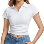 Amazon White collared cotton tee Photo 0