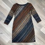 Studio One  Diagonal Print Knit Sheath‎ Dress Brown Gray 4P Photo 11
