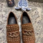 Saint G Studded Brown Chain Buckle Loafers Shoes Size 8 Photo 2