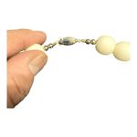 VTG Abalone Inlay Lotus Flower Statement Necklace Pink Blue Mother of Pearl Photo 5