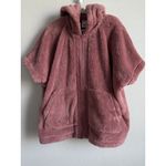 CAbi  Women’s Small Jacket Embrace Topper Dusty Pink Rose Fleece Hooded‎ Zip Photo 13