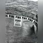 PINK - Victoria's Secret PINK Victoria’s Secret Heather Gray Oversized Pullover Quarter Button Snap Close Photo 2