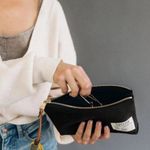 R. Riveter Lucy Canvas Zipper Pouch Navy Blue Photo 9