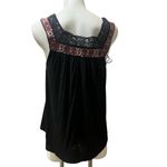 Free People  Women's Standard XS Black Crochet Sleeveless Blouse Square Neck Photo 7