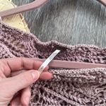 Free People  asymmetrical slouchy open knit sweater dusty‎ rose pink size S Photo 3