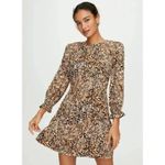 Wilfred Aritzia Baroque Animal Print Mini Long Sleeve Dress Size 2 Photo 2