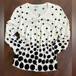 Talbots  White and Black Polka Dot Cardigan Size Petite Photo 5