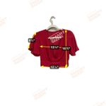 SheIn Red Blouse XS Petite Surplice V Neck Short Sleeve Crop Top Photo 3