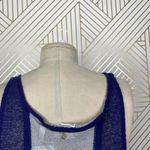 Qi Knit Tank Top Tunic Navy Blue Silver Photo 6