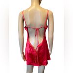 Dreamgirl  Red Silky Satin Strappy Backless Lingerie Coquette Mini Slip Dress Photo 4