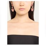 Oscar de la Renta  Gold Heart Earrings with Red and Pink Accents Photo 2