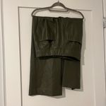 Anthropologie The Colette Crop Faux Leather Wide Leg Pant - Green Size 31/12 Photo 3