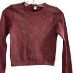 Arizona Women's Red Ribbed Long Sleeve Cropped Top Size M Photo 1