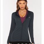 Lorna Jane NWT Ava active hooded zip through sweatshirt Canyon Marl blue… Photo 1
