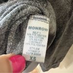 Monrow grey metallic snake print hooded pullover sweater hoodie XS Gray Photo 5