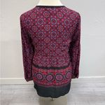 Black Rainn  Red & Purple Patterned Blouse - Size L Photo 1