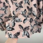 Lane Bryant  Floral Leaf Print‎ Button Up Blouse 28 Pink Long Sleeve Lightweight Photo 1