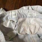 Gap wide leg crop pants white with light blue stripes Photo 1