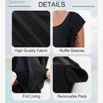 Smismivo Plus Size One Piece Built in Shorts Tummy Control Swimdress Brown Photo 3