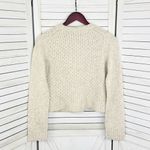 ZARA Pearl Embellished Wool Blend Pullover Crop Sweater Beige Large Photo 9