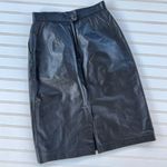 wilson's leather Wilson’s Leather Vintage Pencil Skirt size 10 Black Pockets Split Button & Zip Photo 0