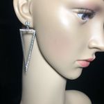 Silver and crystal stone dangling earrings! Silver Photo 3