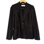 Max Mara  Virgin Wool Blend Pinstripe Single Breasted Blazer US 8 Photo 0