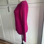 st. john's bay Women's Pink Cable Knit Pullover Crew Neck Sweater Size M Photo 4