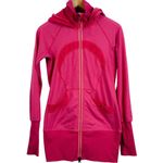 Lululemon  Stride Pink Hoodie Thumb Holes Jacket Size 6 Photo 4