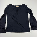 Tory Burch  Blouse Long Sleeve Button Detail Top Black Elegant‎ Size S Photo 0