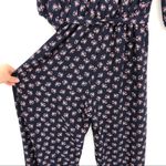 Superfoxx Belted 3/4 Sleeve Jumpsuit Floral Navy M Photo 5