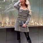 Revolve NWT ASSIGNMENT Blair Mini Dress Houndstooth Dress Size M Photo 5