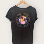 PINK - Victoria's Secret Victoria’s Secret Pink Black Medium Glitter Sequin Palm Tree Short Sleeve Top Photo 0