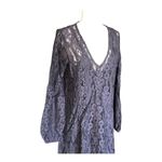 Lovestitch  NWT Romantic Love Letter Dark Gray Feminine Lace Mini Dress Medium Photo 2