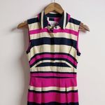 LK Bennett  Martha Striped Shirt‎ Dress Women's Size 2 Sleeveless Career Summer Photo 4