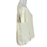 Anthropologie Tiny Dainty Ethereal Eyelet Lace Top Tee XS Ivory Cream Neutral Photo 4