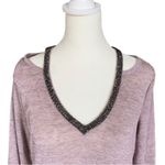 Juicy Couture Black Rhinestone V-Neck Purple Cold Shoulder Cutout Top Sz Medium Photo 4