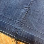 Liverpool  Size 4/27 Pencil Skirt Stretch Denim Medium Dark Wash Frayed Edge Photo 10
