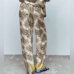 ZARA  Multicolored Printed High-Waisted Wide Leg Palazzo‎ Pants Size Small NEW Photo 4