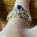 Natural Ember Garnet Sterling Silver Ring Size 6 Photo 1