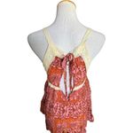 Urban Outfitters Womens UO Floral Rust Printed Lace Trim Romper - Sz L Photo 4